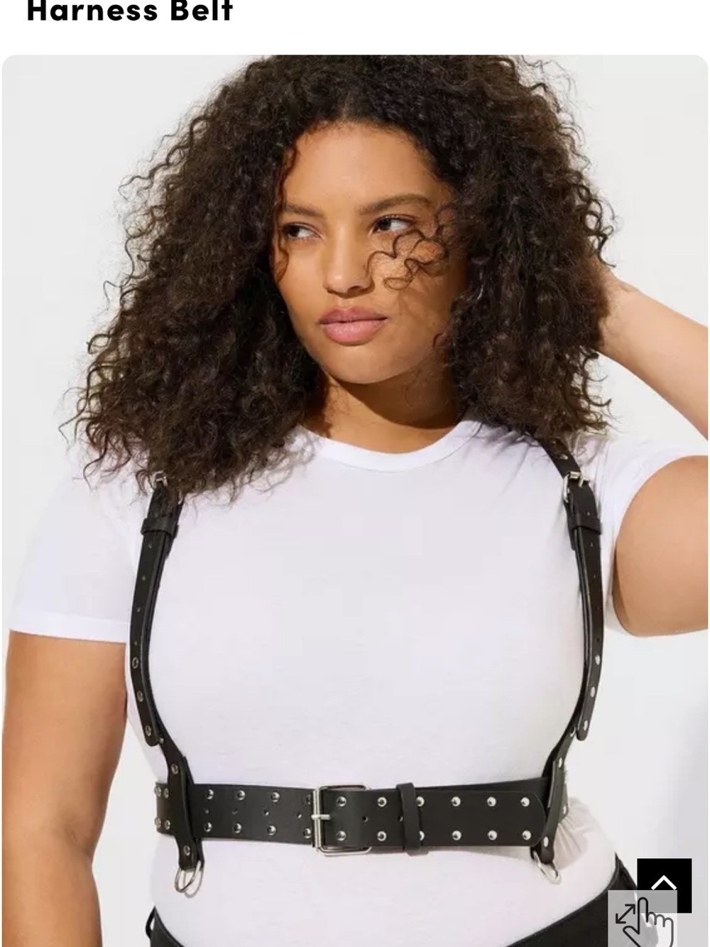 torrid NWT Black Studded Harness Belt with Silver Hardware